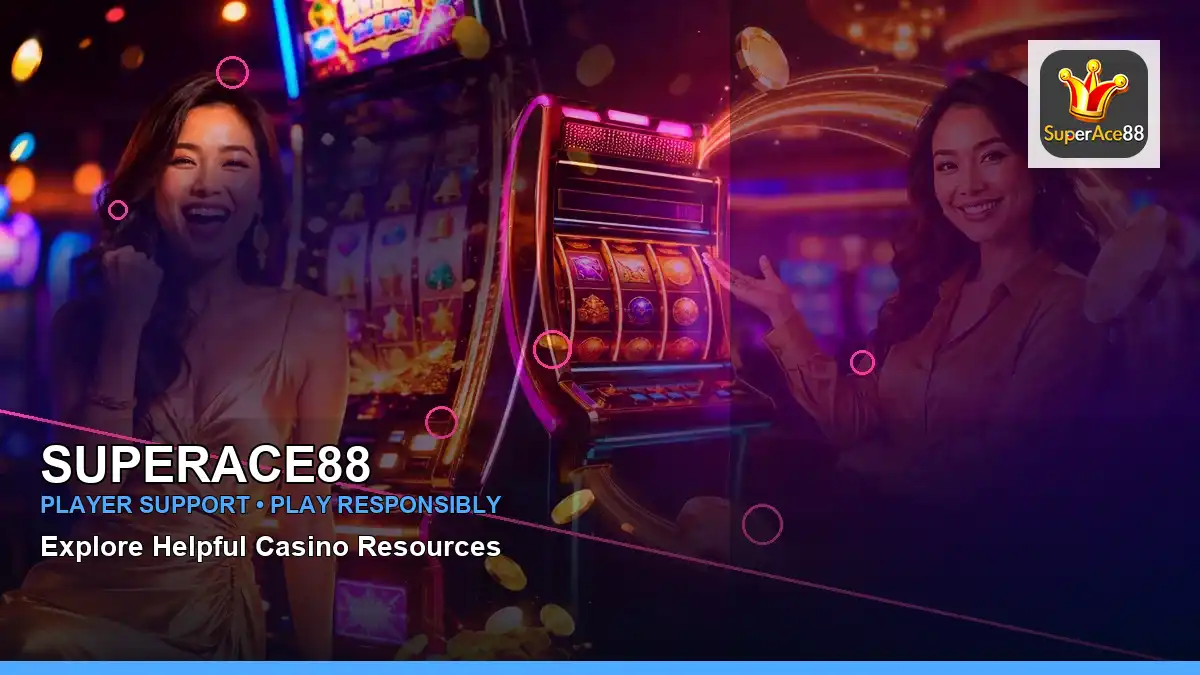SUPERACE88 left close-up neon jackpot slot games highlighting mobile-friendly casino play