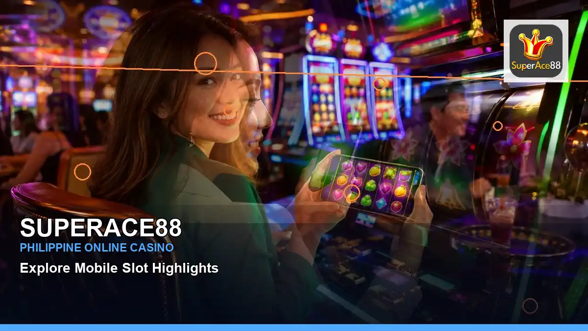 SUPERACE88 casino cashback rewards featuring an adult Filipina casino host with a layered collage composition — view 2