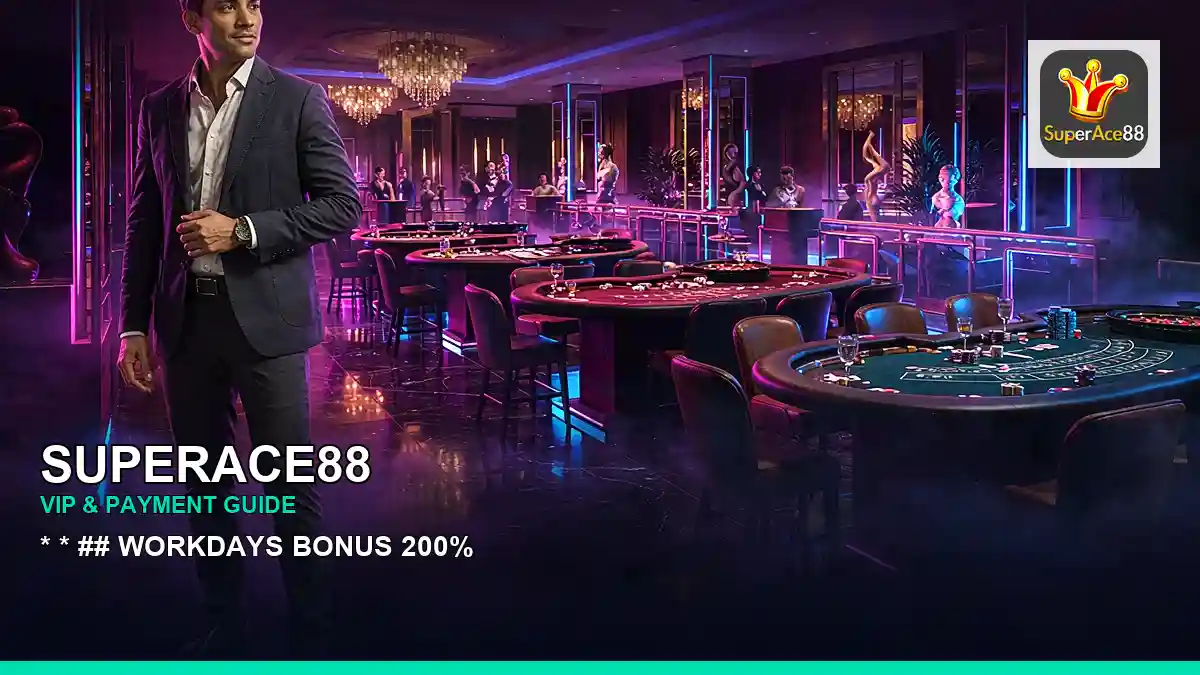 SUPERACE88 live casino table games featuring an adult Filipina casino host with a wide floor composition